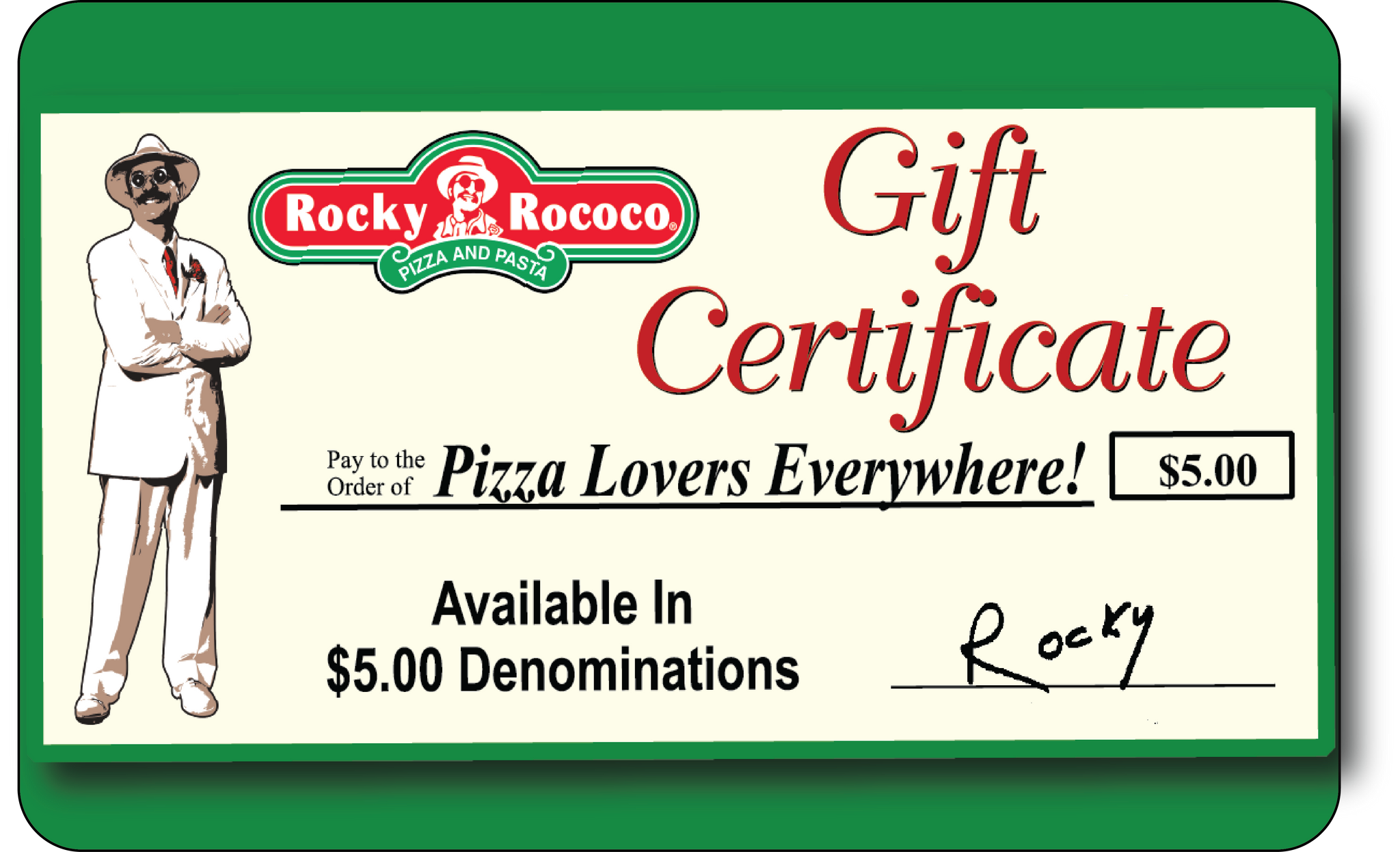 Rocky Rococo Gift Certificates – Rocky Rococo Restaurants