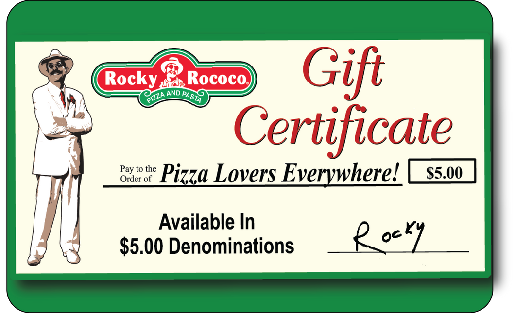 Gift Certificates - pick the $ amount